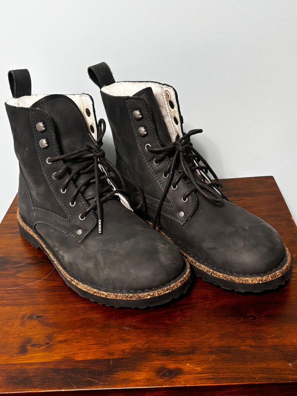 Birkenstock Bryson Shearling-Lined graphite leather Women’s Boots